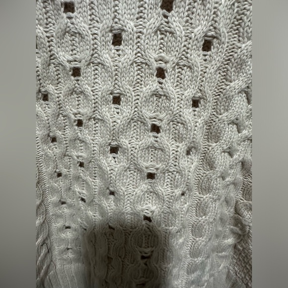 Spiritual Gangster Cream Gemma Cable Knit Fisherman Sweater Size Medium EUC - Picture 5 of 6